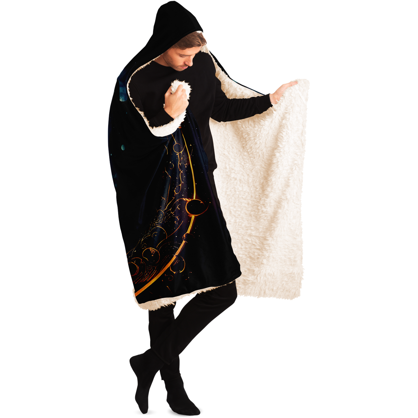 Quetzalcoatl Hooded Sherpa Blanket